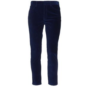 Navy Blue Corduroy Slim Straight Leg Women’s Pants